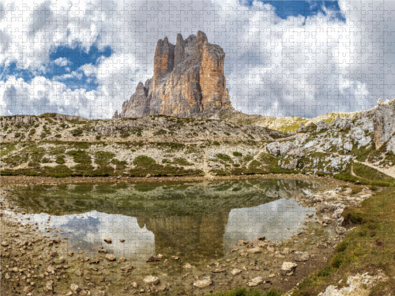 Drei Zinnen Spiegelung 2000 Teile Puzzle quer - CALVENDO Foto-Puzzle'