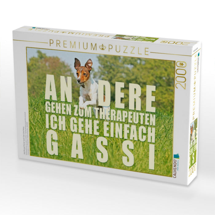 Jack Russell Terrier rennt über eine Wiese - CALVENDO Foto-Puzzle'