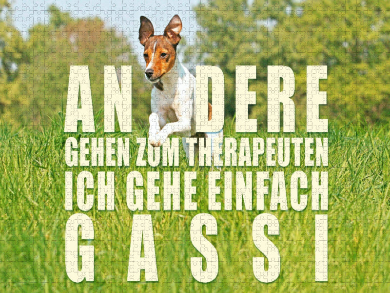 Jack Russell Terrier rennt über eine Wiese - CALVENDO Foto-Puzzle'