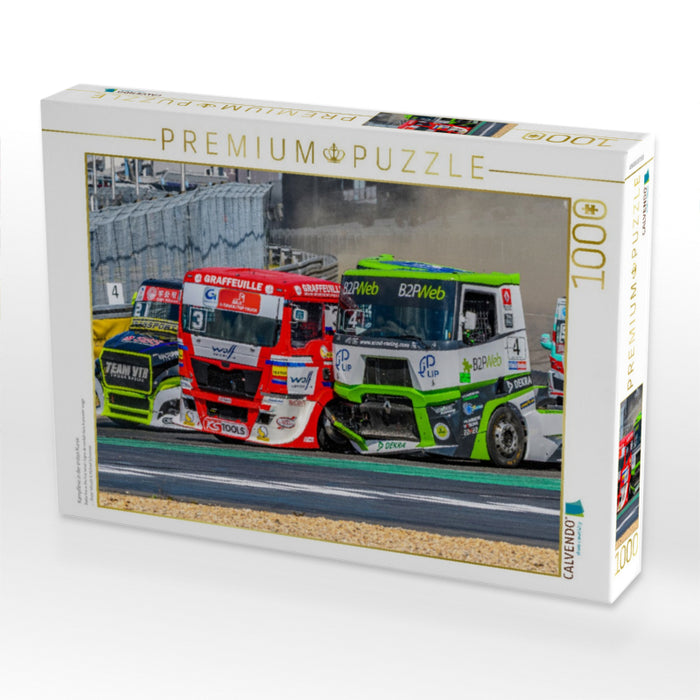 Kampflinie in der ersten Kurve - CALVENDO Foto-Puzzle'