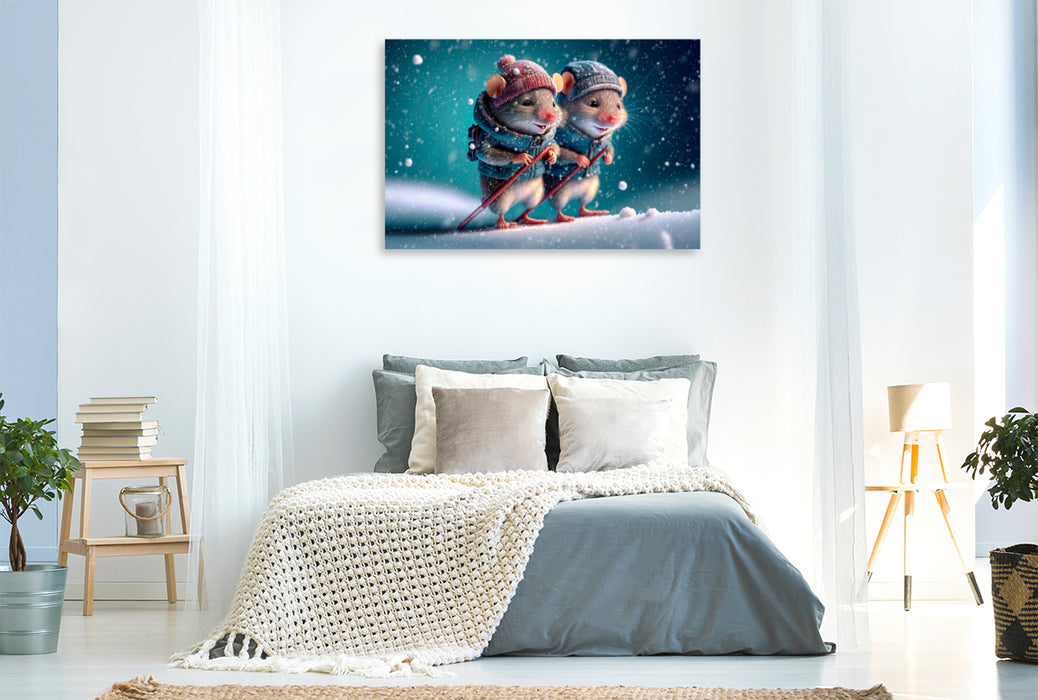 Premium textile canvas Snow is fun 