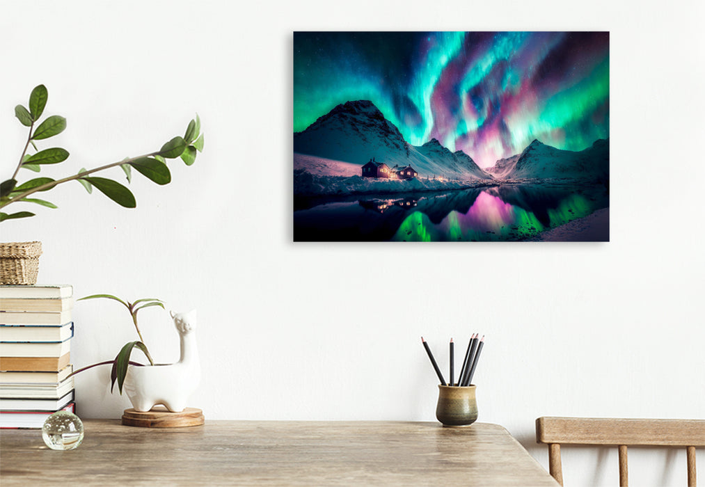 Premium Textil-Leinwand Aurora Borealis