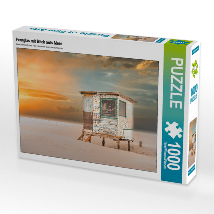 Fernglas mit Blick aufs Meer - CALVENDO Foto-Puzzle'