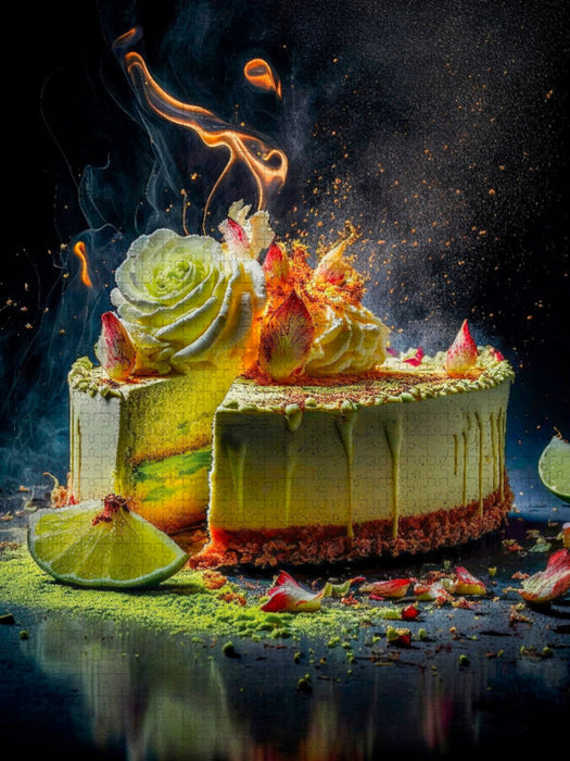Käsekuchen mit Limetten - CALVENDO Foto-Puzzle'