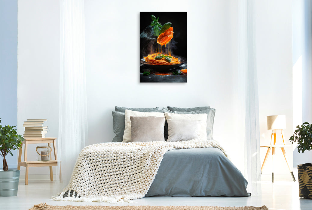 Premium textile canvas Crepe Suzette with oranges 