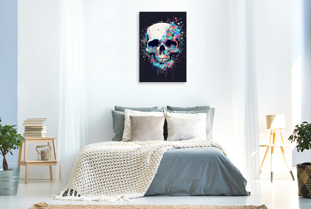 Premium Textil-Leinwand Skull September