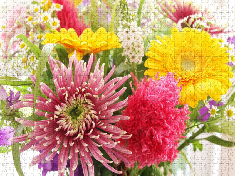 Bunte Mischung mit Chrysantheme - CALVENDO Foto-Puzzle'