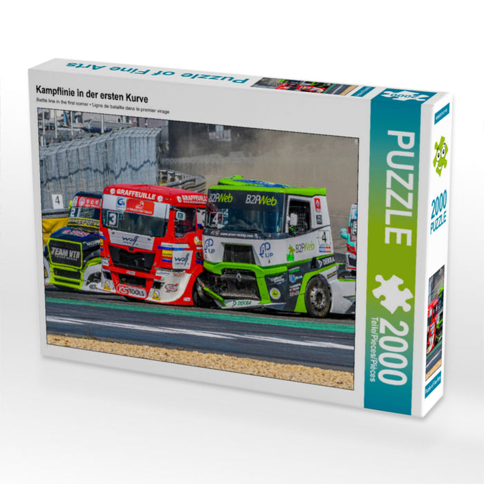 Kampflinie in der ersten Kurve - CALVENDO Foto-Puzzle'
