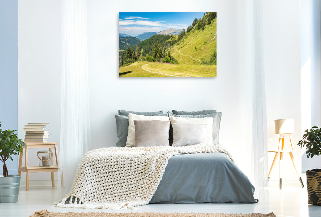 Premium textile canvas view of the Col de Joux plain 