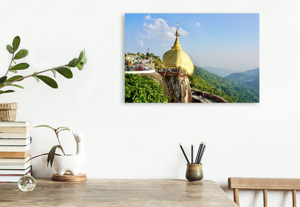 Premium textile canvas Golden Rock, Myanmar 