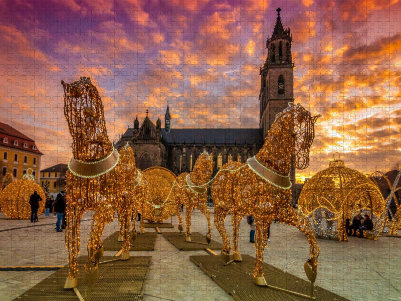 Lichterwelt auf dem Domplatz - CALVENDO Foto-Puzzle'