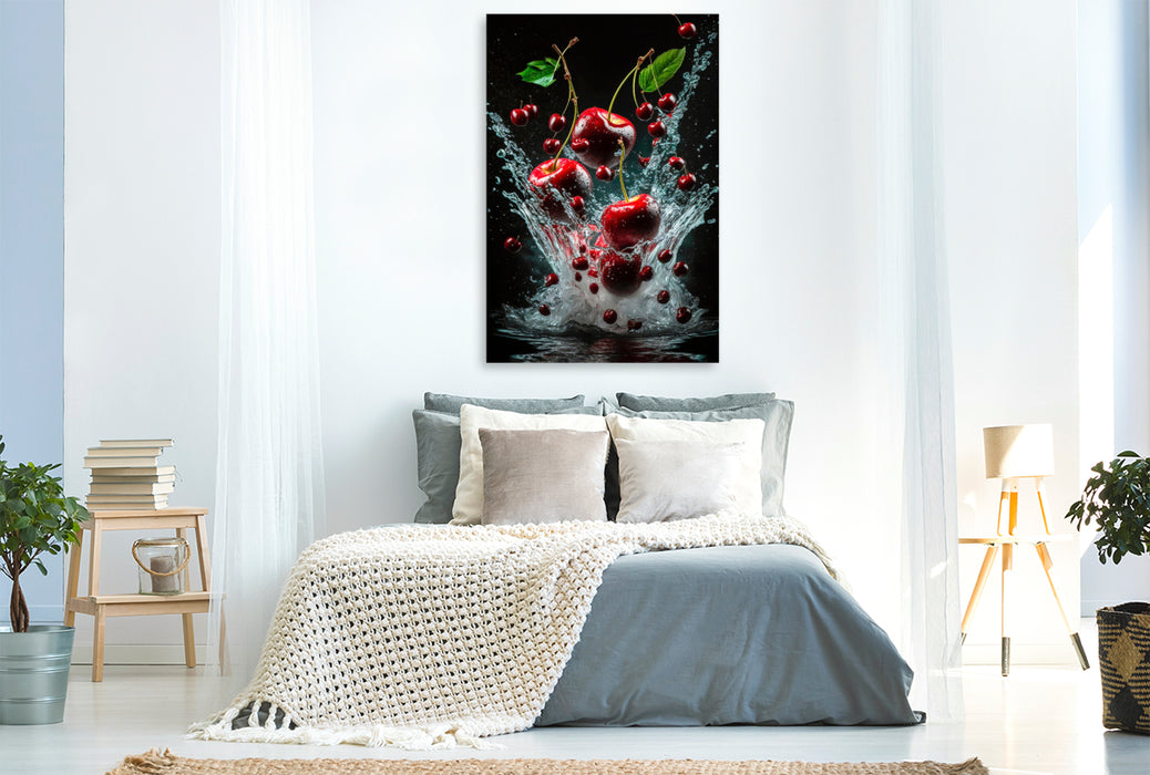 Premium textile canvas cherries 