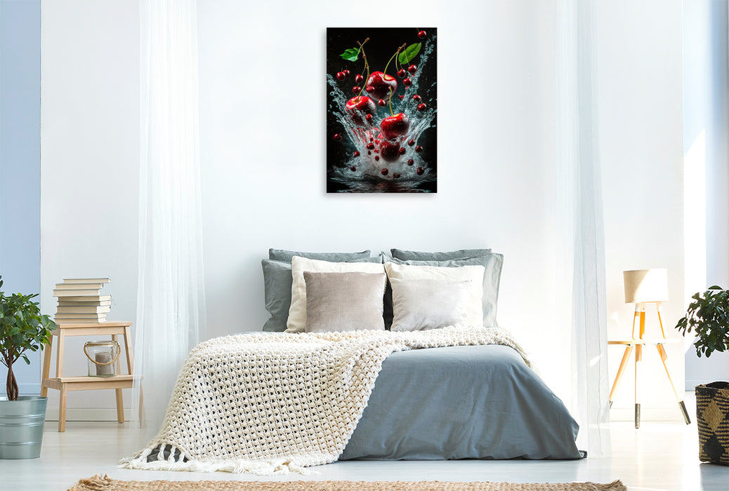 Premium textile canvas cherries 