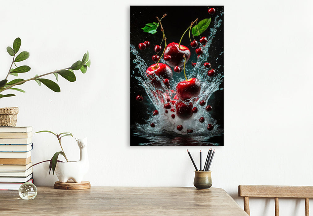 Premium textile canvas cherries 