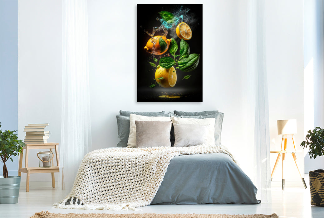 Premium textile canvas lemons 