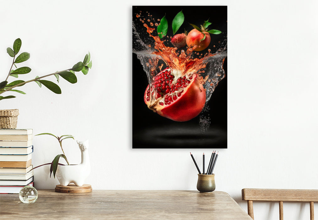 Premium textile canvas pomegranate 