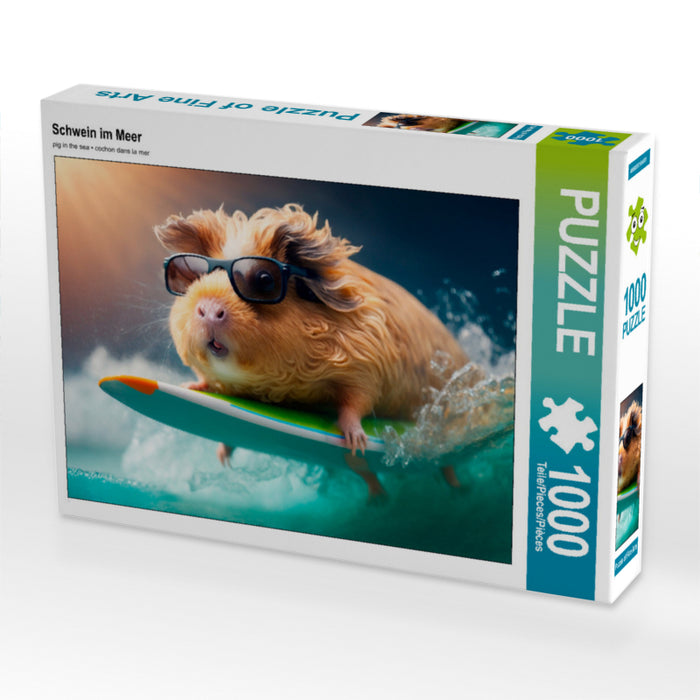 Schwein im Meer - CALVENDO Foto-Puzzle'