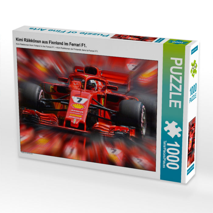 Kimi Raikkonen de Finlande dans la Ferrari F1. - Puzzle photo CALVENDO' 