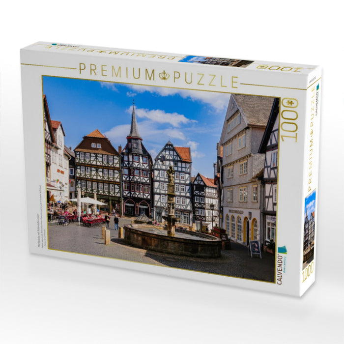 Marktplatz mit Rolandsbrunnen - CALVENDO Foto-Puzzle'