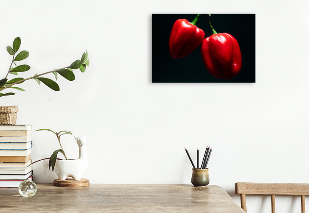 Premium Textile Canvas Floating West Indian Peppers 