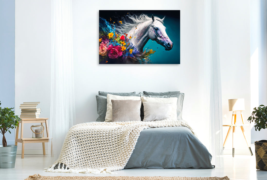 Premium textile canvas flower horse 10 