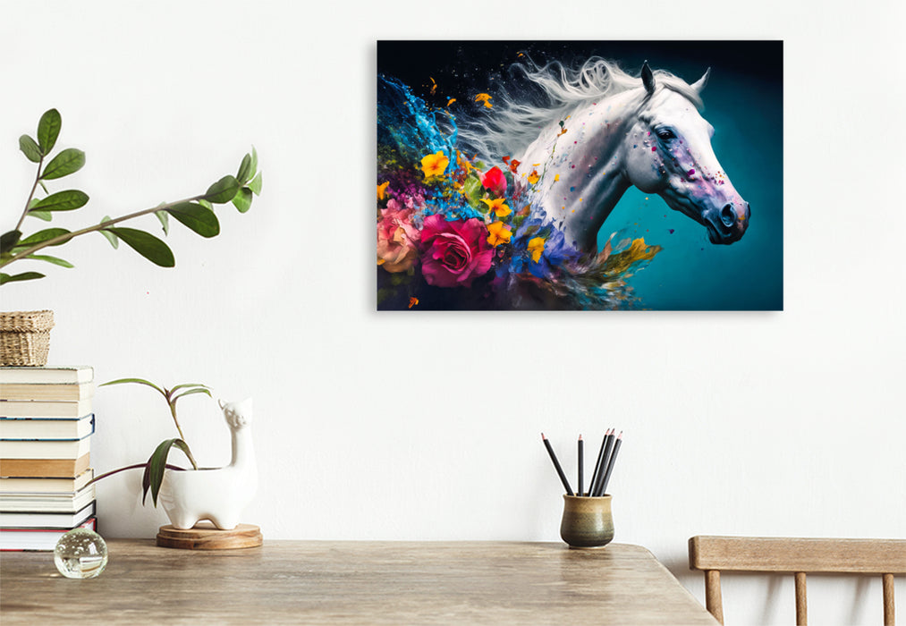 Premium textile canvas flower horse 10 