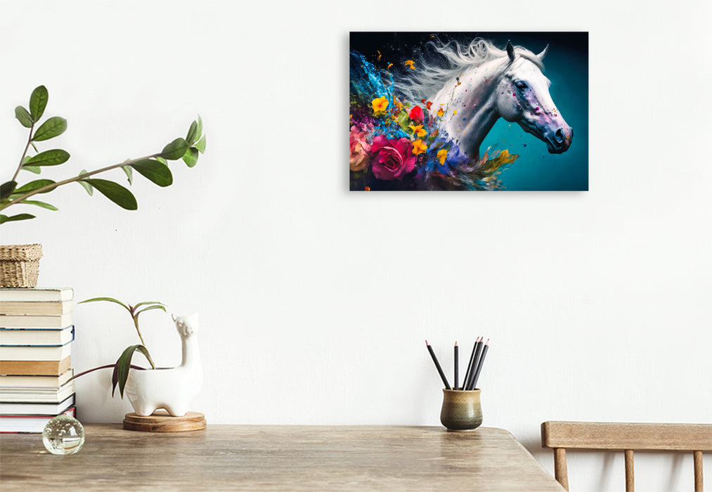 Premium textile canvas flower horse 10 