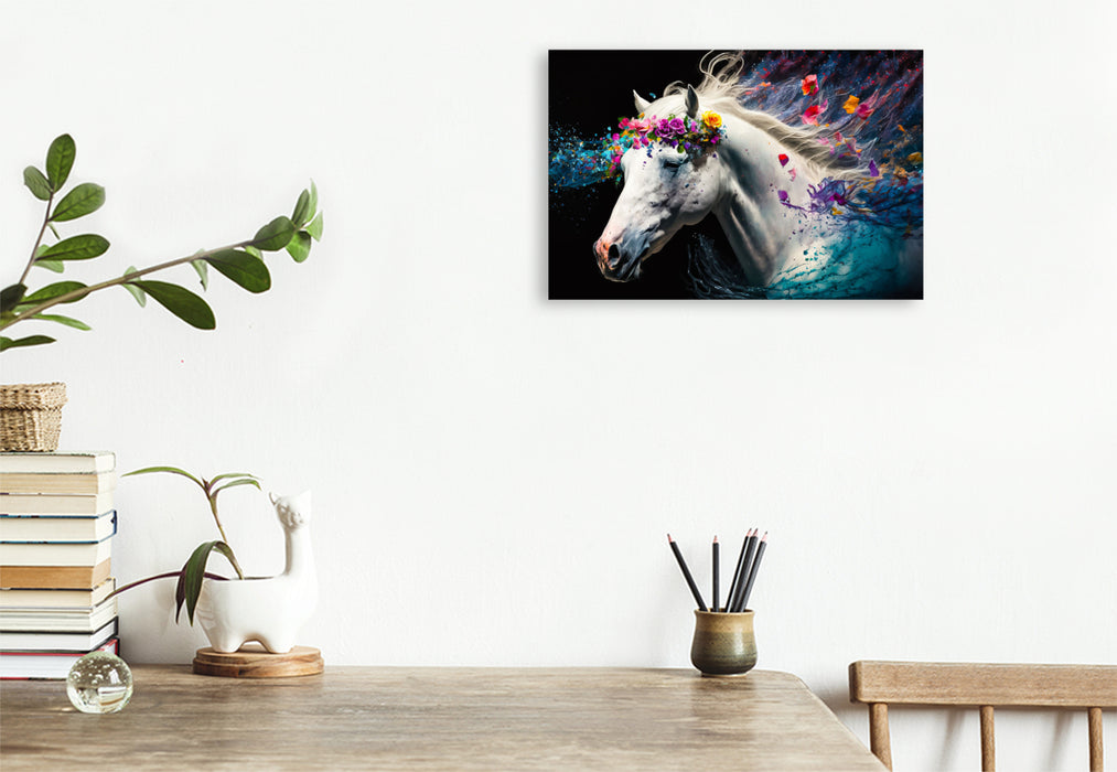 Premium textile canvas flower horse 12 
