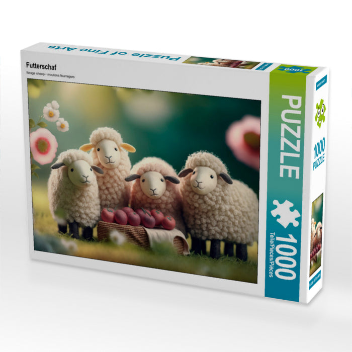 Nourrir les moutons - Puzzle photo CALVENDO' 