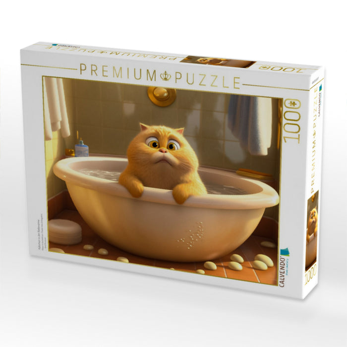 Kätzchen in der Badewanne - CALVENDO Foto-Puzzle'