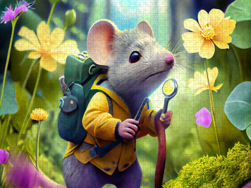 Mit der Lupe in der Blumenwiese - CALVENDO Foto-Puzzle'