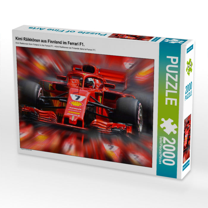 Kimi Raikkonen de Finlande dans la Ferrari F1. - Puzzle photo CALVENDO' 