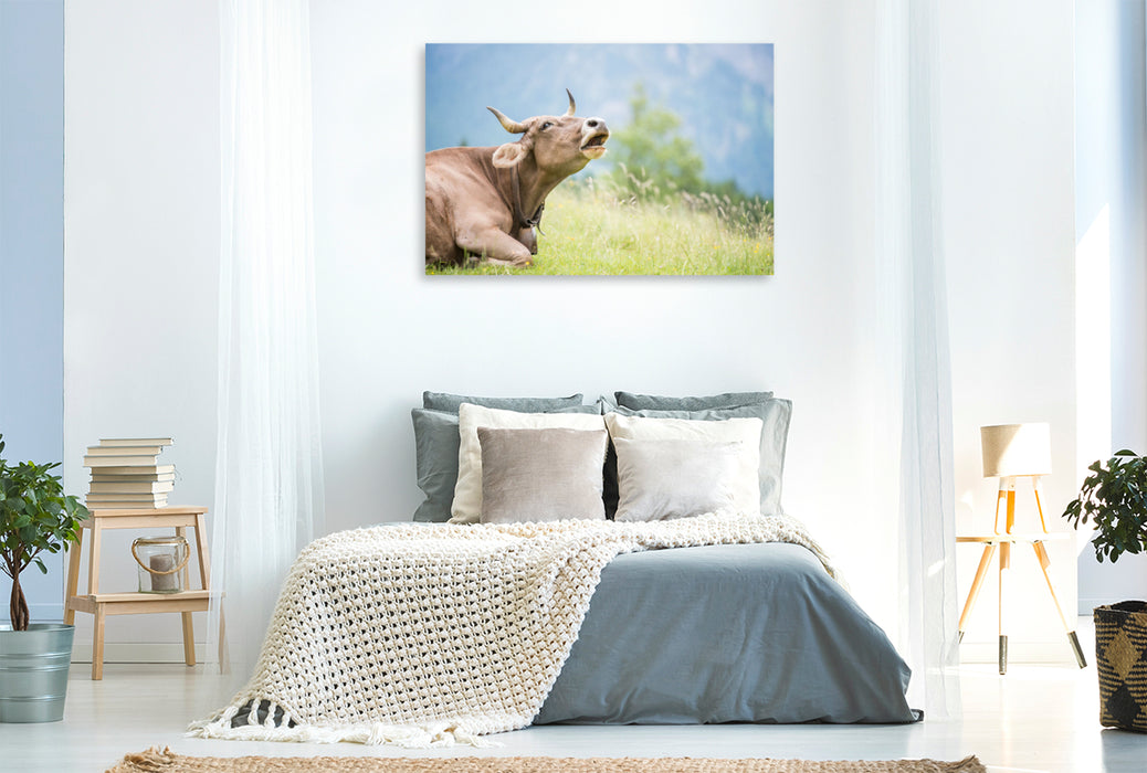 Premium textile canvas lying cow 