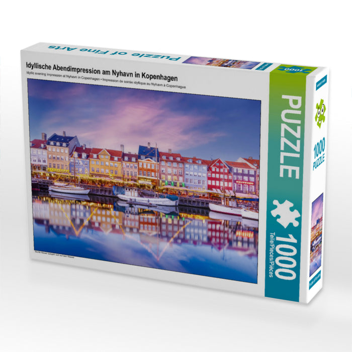 Nyhavn am Abend - CALVENDO Foto-Puzzle'