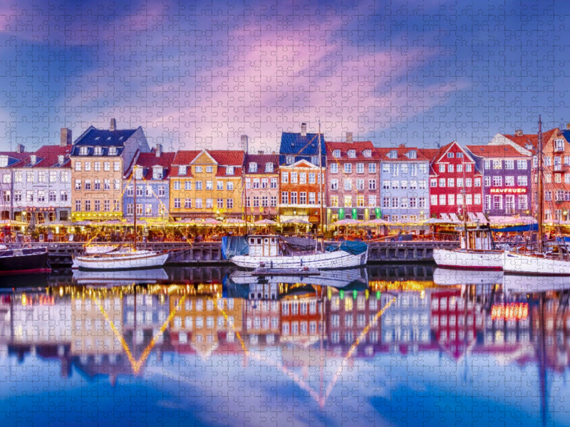 Nyhavn am Abend - CALVENDO Foto-Puzzle'