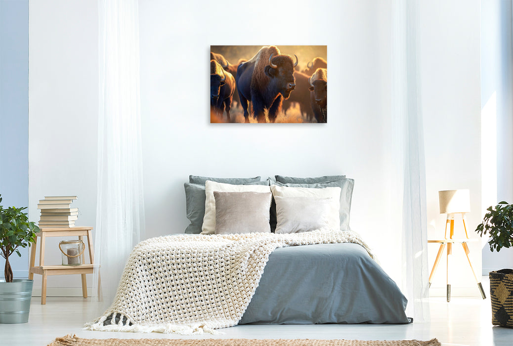 Premium textile canvas on lush pasture 