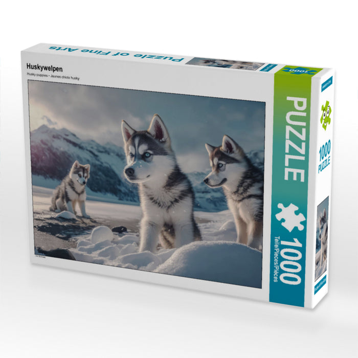 Junge Huskywelpen - CALVENDO Foto-Puzzle'