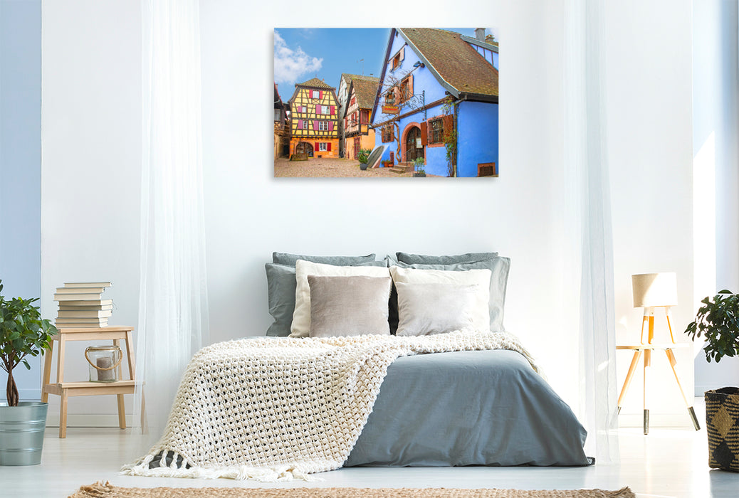Premium textile canvas view of side alley and backyard 