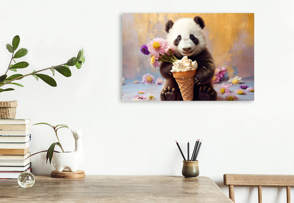 Premium textile canvas A motif from the calendar The Adventures of the Little Panda 