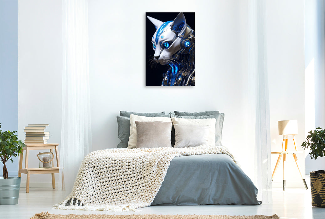 Premium textile canvas cat - cyborg animals of the science fiction future 