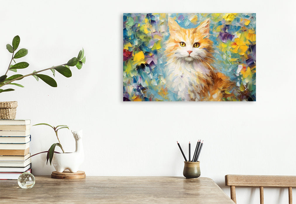 Premium textile canvas kittens in the style of modern art 