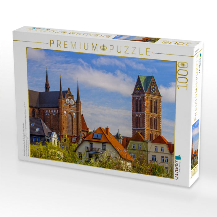 Wismars Stadtkirchen St. Georgen und St. Marien - CALVENDO Foto-Puzzle'