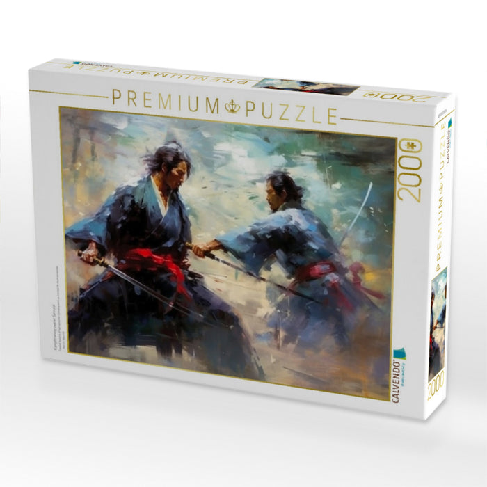 Kampftraining zweier Samurai - CALVENDO Foto-Puzzle'