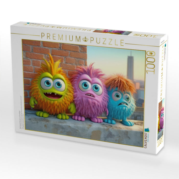 Drei bunte Monster auf der Murll - CALVENDO Foto-Puzzle'