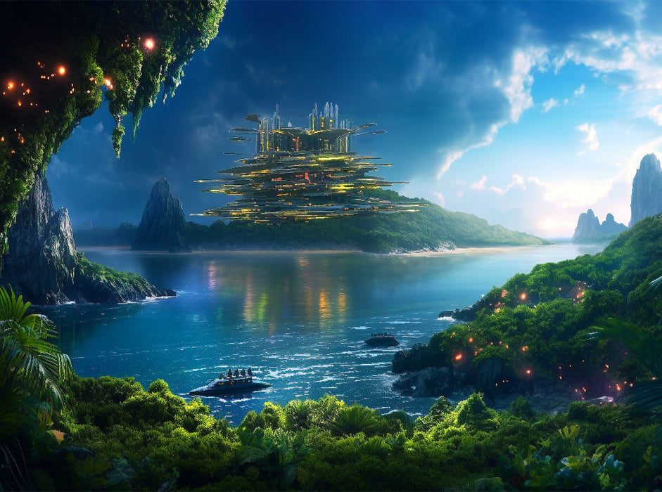 Science Fiction - Reise zu fremden Planeten - Refugium - CALVENDO Foto-Puzzle'