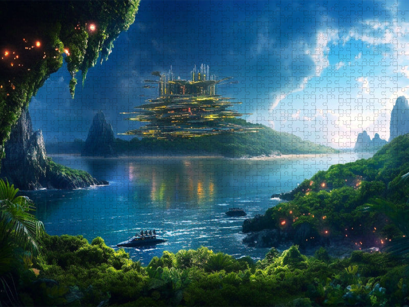 Science Fiction - Reise zu fremden Planeten - Refugium - CALVENDO Foto-Puzzle'