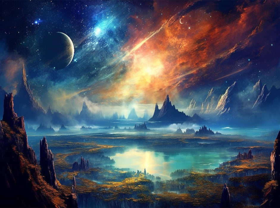 Science Fiction - Reise zu fremden Planeten - Wilde Oberfläche - CALVENDO Foto-Puzzle'
