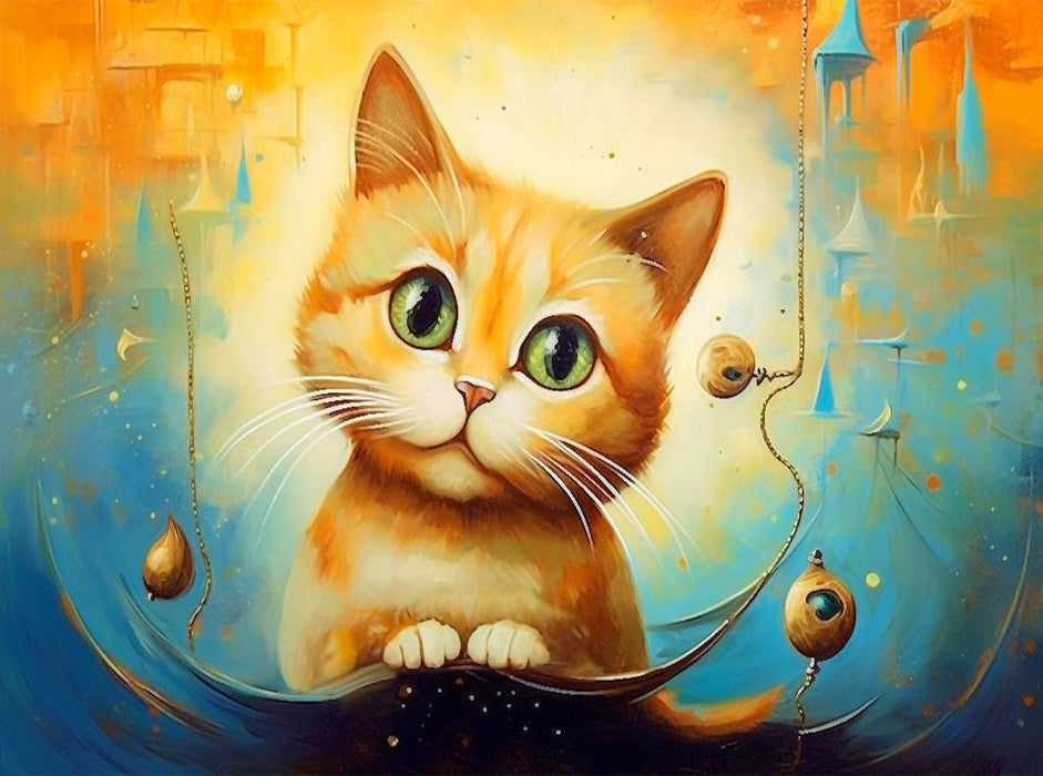 Katze Im Stil von Salvador Dali - CALVENDO Foto-Puzzle'