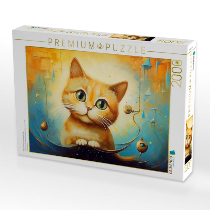 Katze Im Stil von Salvador Dali - CALVENDO Foto-Puzzle'