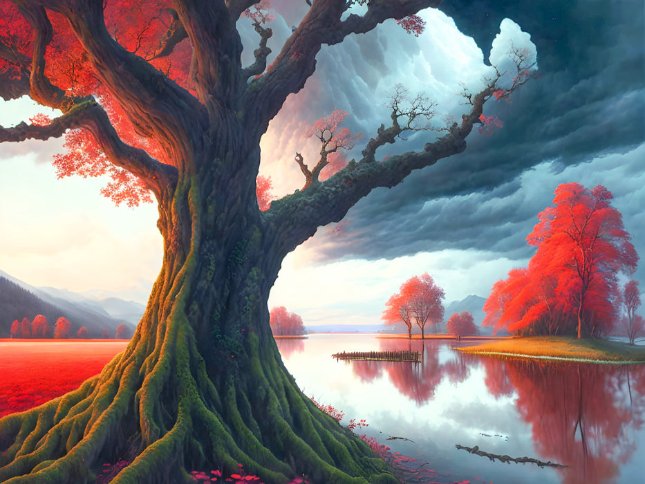 Märchenhafte Landschaft mit Bäumen - CALVENDO Foto-Puzzle'